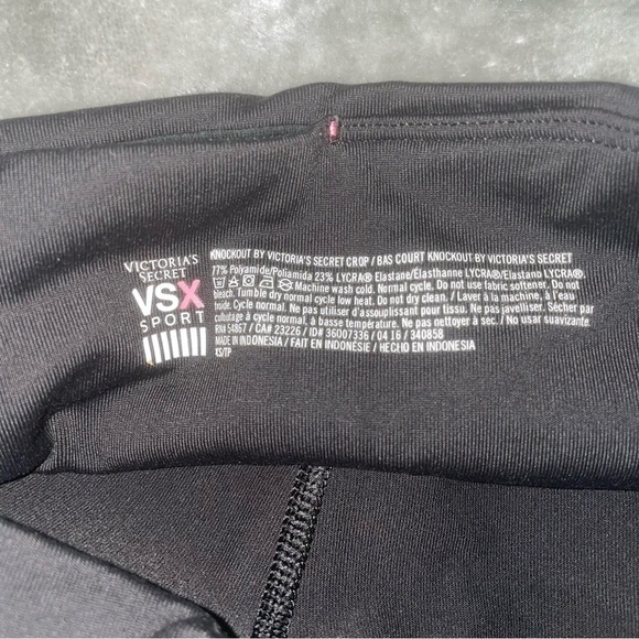 Victoria’s Secret Sport Black Knockout Crop Athletic Workout Capris Size XS - Picture 5 of 8
